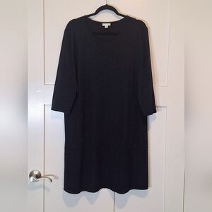 J.Jill Ponte Shift Multi Seamed Dress Stretchy 3/4 Sleeves Size XL